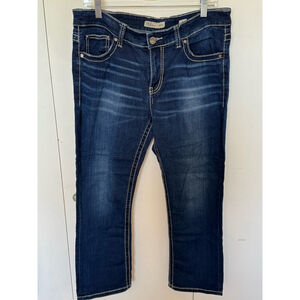 Women's BKE Denim Dakota 5 pocket stretch Jeans Size 31 dark Blue wash ankle